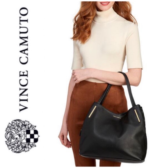 SOLD ‼️Vince Camuto genuine leather Ike tote black - Picture 2 of 5
